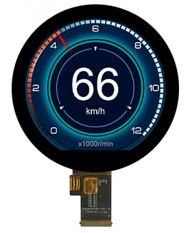 3.6 Inch Round TFT LCD Display Touch Screen With 1000 Cd/M2 Brightness