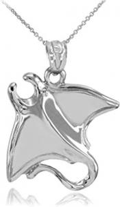 China Fine 925 Sterling Silver Sting Ray Bead Charms Pendant Necklace on sale