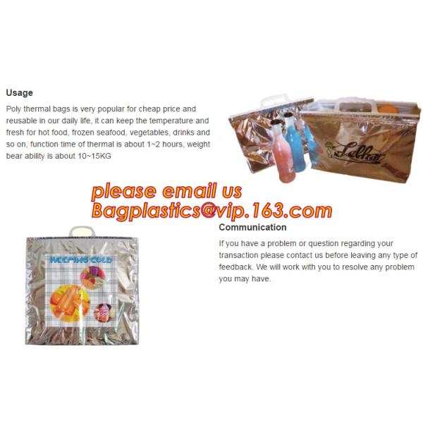 Outdoor square aluminum foil food thermal freezer cooler lunch insulation bag,Foil Cooler Bag Thermal Bag for Fruit Choc