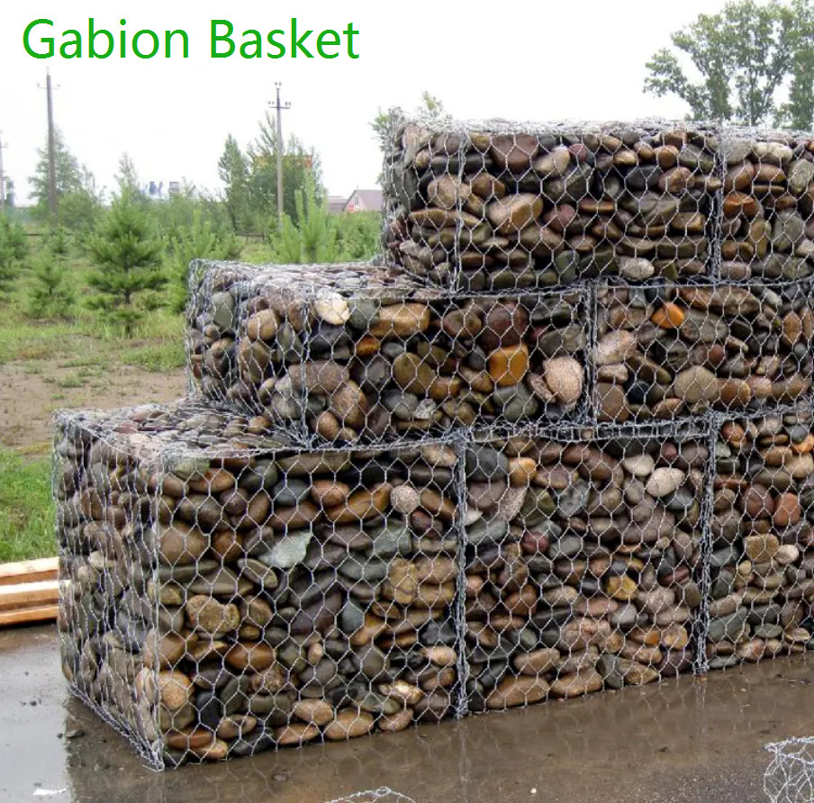 SGS Anti corrosion Hexagonal Wire Gabion Basket Fence Metal Cages For Rocks