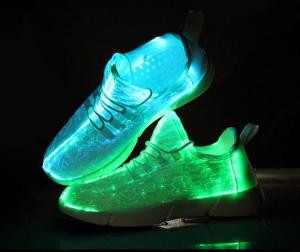 Wholesale 11 Rainbow Fiber Optic LED Shoes Light Up Led Sneakers Breathable Fiber Fabric from china suppliers