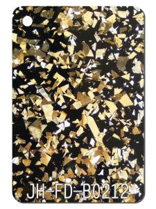 Wholesale 1.2g/Cm3 Gold Black Chunky Glitter Acrylic Sheet 1040x620mm from china suppliers