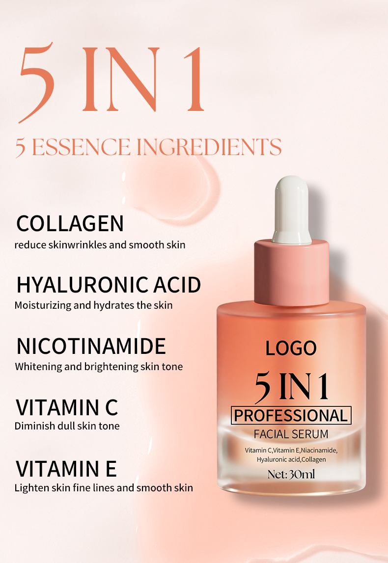 5 In 1 Skin Care Serum Dark Spot Whitening Serum Vitamin C Facial Serum