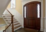 Exterior Solid Wood Doors , Double Open Grill Main Solid Wood Front Entry Doors
