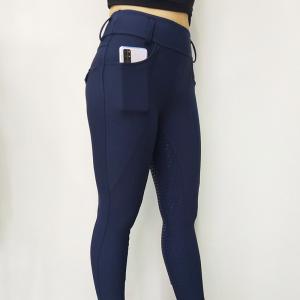 Wholesale Womens Horse Riding Pants Navy Blue Front Pocket Full Seat Silicone Grip Breeches from china suppliers
