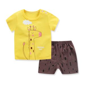 Wholesale Children's Outfit Sets Short-Sleeved Shorts Cotton Kids Home Wear Suit from china suppliers