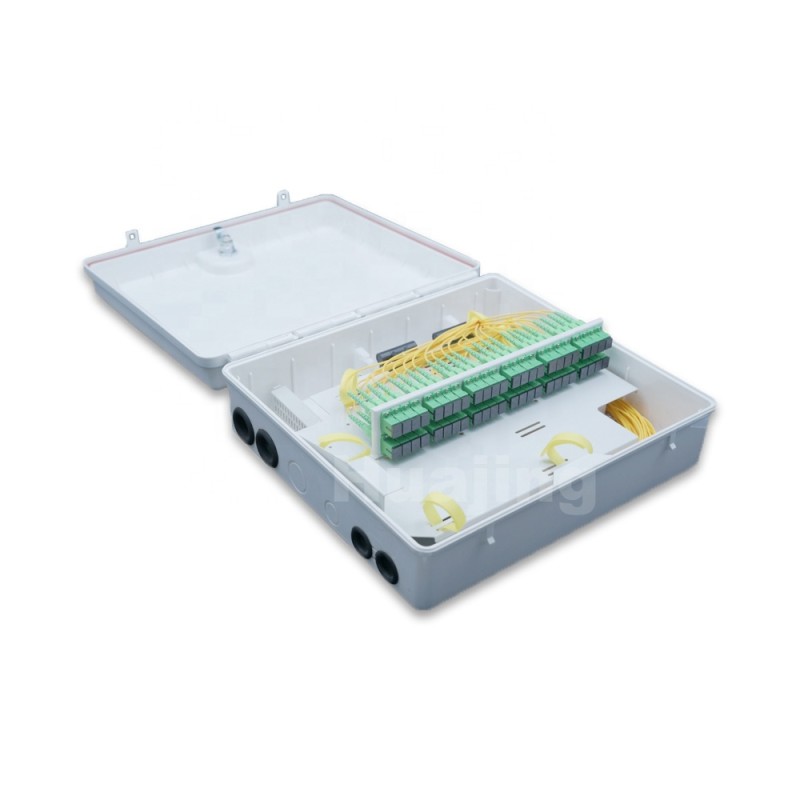 Wall / Pole Mounting Fiber Optic Distribution Box 48 Cores With Waterproof Door Lock