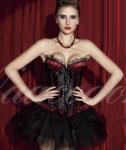 Sexy dress up black and red corset with hot lace