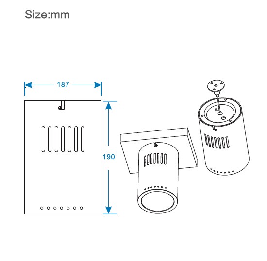 led downlight 50w led surface mounted downlight 5300-6700lm Ceiling suspende