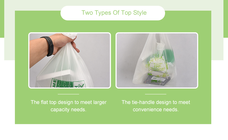 100% Bio Degradable Eco Plastic Custom Compostable Shopping Bags For Custom Logo