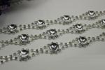 OEM graceful luxury silver color bag hardware 20 mm diamond decorative iron