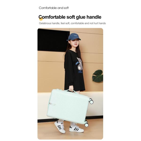 ABS+PVC Multi-Function Cup Holder Suitcase 20/24/28inch Travel Suitcases in Spinner Wheeled Luggage Set 20” Carry-On Trolley Luggage Bag Travel Case