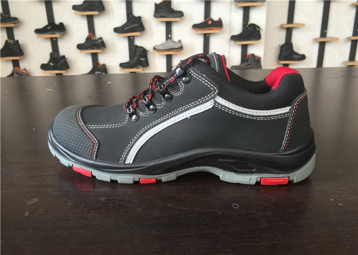 Waterproof Leather Safety Shoes Synthetic Rubber Outsole For Construction