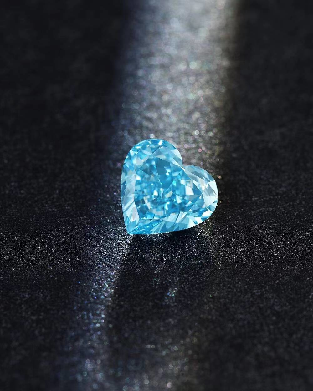 1.51ct Lab Diamond Jewelry Synthetic Cvd Blue Heart Cut Pendant 18k White Gold