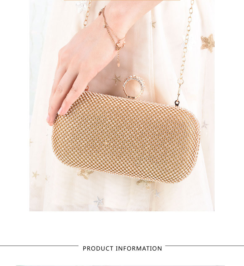 Ladies Evening Party Polyester Pure Diamond Handbags with Other Decoration Style