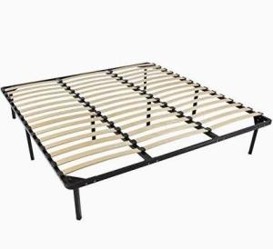 Wholesale Carbon Steel Metal Bed Frame With Slats , Simple Double Mattress Frame Bedstead from china suppliers