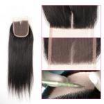 Straight Natural Color 100 Virgin Brazilian Human Hair Bundles With Closure 4 X