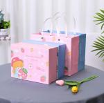 Portable Cardboard Gift Packaging Boxes Cartoon Design For Baby Birthday
