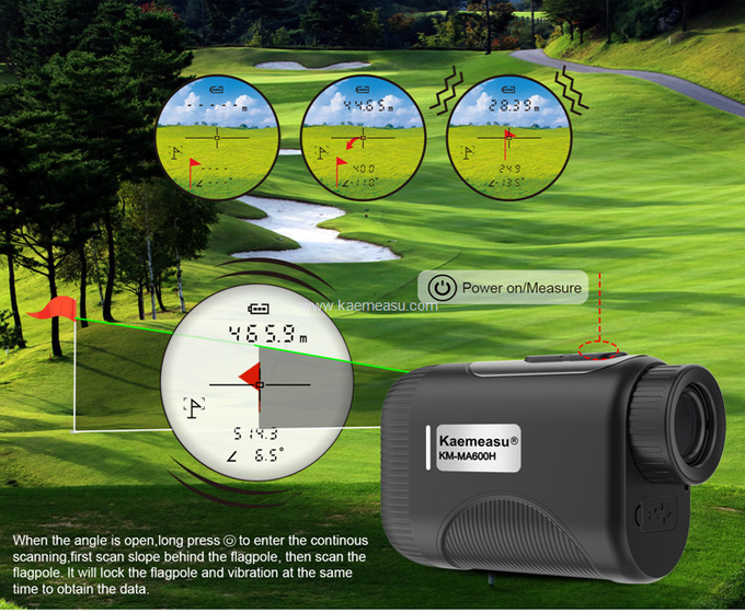Kaemeasu 450mA Rechargeable Golf Laser Rangefinder With Slope OEM ODM