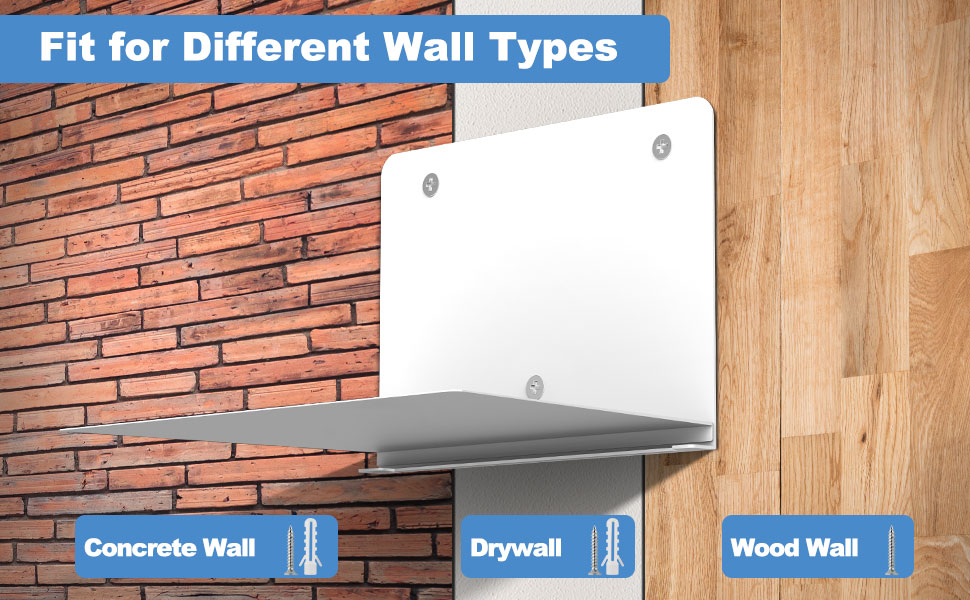 Single Tier Iron Wall Mounted Shelves for Bedroom Customized No. of Tiers Single