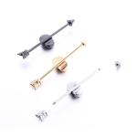 Gold plated piercing clear gems industrial barbell surgical steel