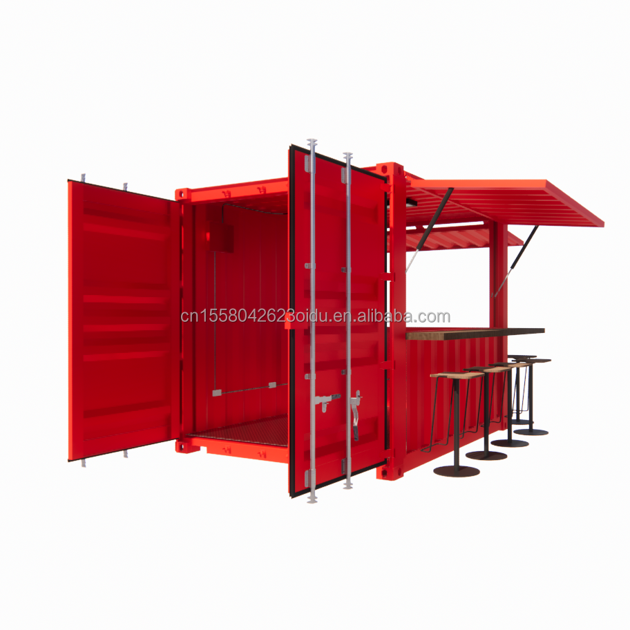Hotel 10ft Mini Container Bar Stall in Supermarket with Sturdy Pop-up Store and Modern Design