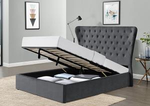 Wholesale High Headboard Tufted Velvet Storage Bed from china suppliers