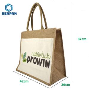 Wholesale Fashionable Shopping Cotton Cloth Linen Jute Burlap Tote Bag from china suppliers