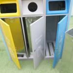 Stainless Steel Recycling 1350mm 35L 3 Compartment Trash Can