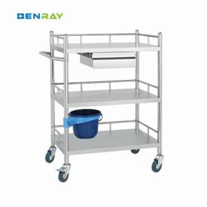Wholesale 3 Layer Hospital Stainless Steel Medical Instrument Trolley from china suppliers
