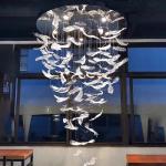 Modern Art Glass Feather Chandeliers