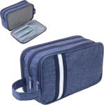Navy Blue Water-resistant Toiletry Organizer Dopp Kit Travel Bag for Traveling