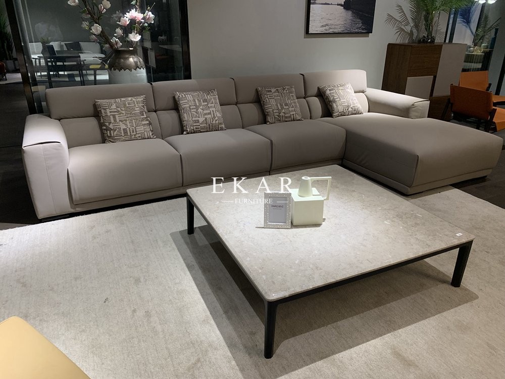Modern Sectional Fabric Recliner L Shaped Sofa Set