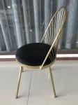 87cm Wrought Iron Upholstered Dining Chairs