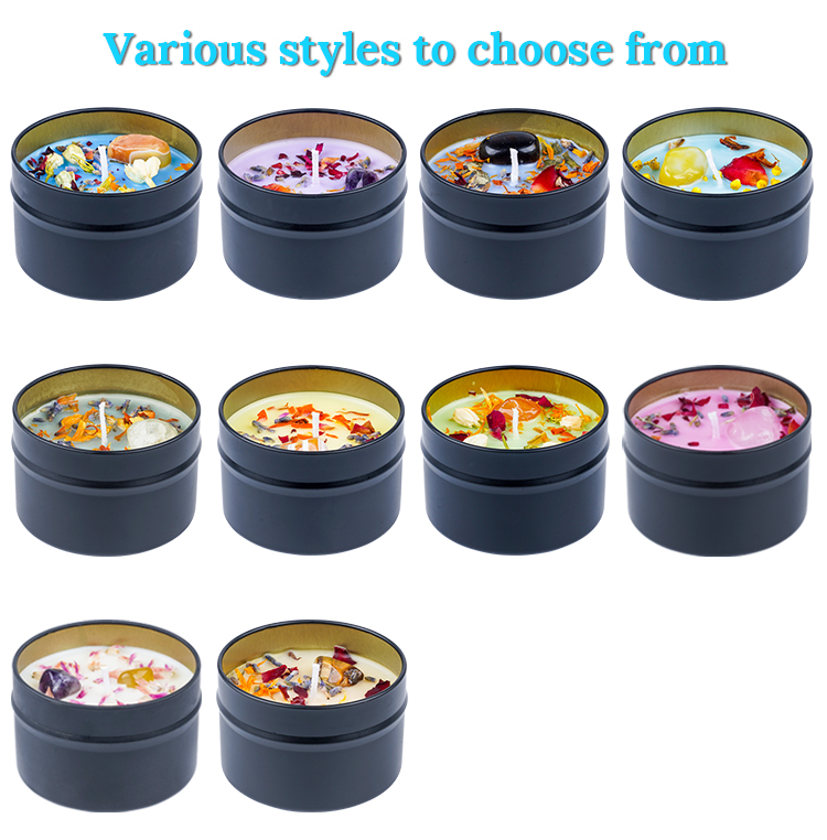 Customized Tin Scented Candle Fragrance Spiritual Healing Gift Energy Soy Candle Gift Set