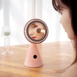 Wholesale Household Office Magnetic Rechargeable Table Fan Oscillation Fan Usb Makeup Mirror from china suppliers