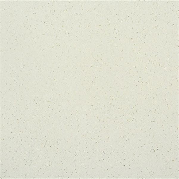 Non Abrasive 15MM Creamy White Glass Quartz Stone Floor Tiles