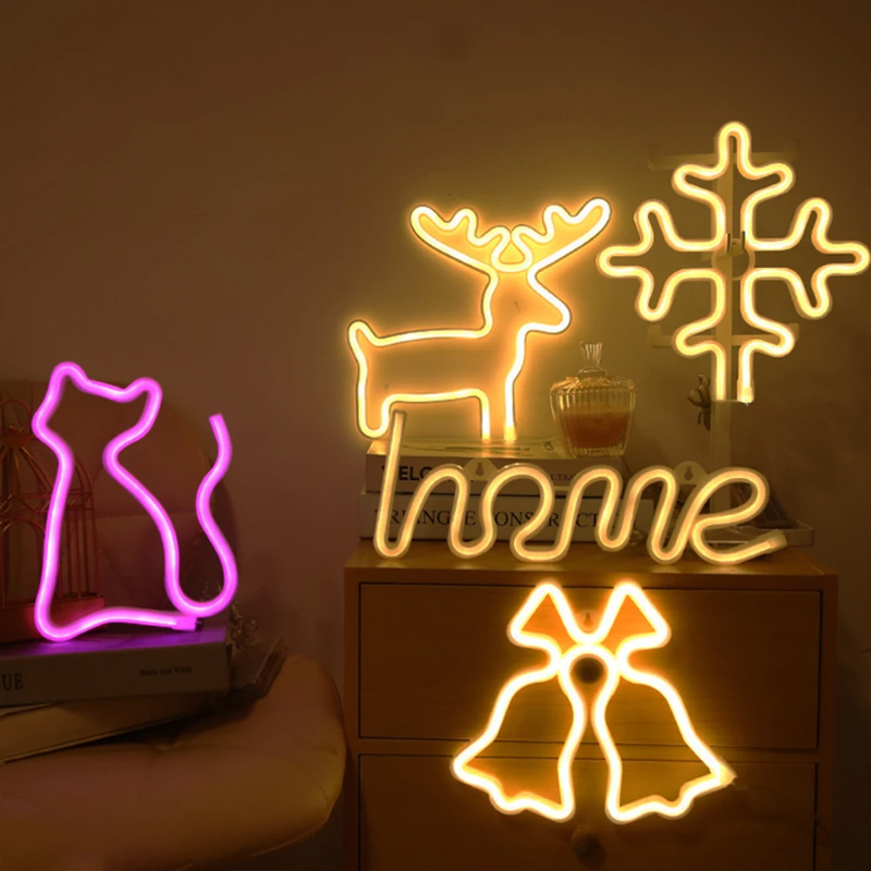 90 Styles LED Neon Night Light Sign Wall Art Sign Night Lamp Xmas Birthday Gift Wedding Party Wall Hanging Neon Lamp Home Decor