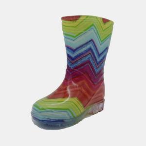 Wholesale 28EU Kids Waterproof Rain Boots , Slip Resistant Rainbow Striped Rain Boots from china suppliers