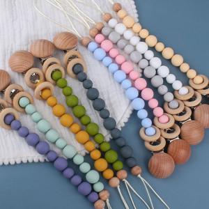 Wholesale Toddlers Eco Friendly Silicone Pacifier Holder Beaded Pacifier Clip Heat Resistant from china suppliers