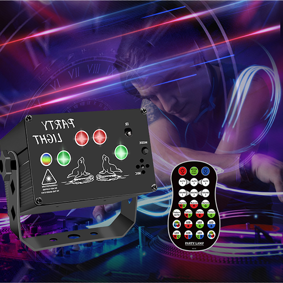 Dream Aurora RGB Disco Party Light DJ Disco Light LED Projector Strobe Lamp Birthday Party Car Club Bar Karaoke Xmas De