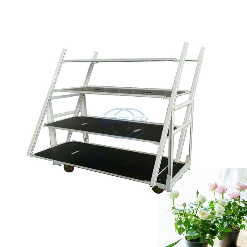 Display Cart Danish Flower Trolley Gardening Transport Cart Steel Rolling