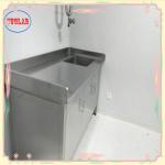 Polished Stainless Steel Lab Bench With Drawing Cabinets 1500*750*900MM