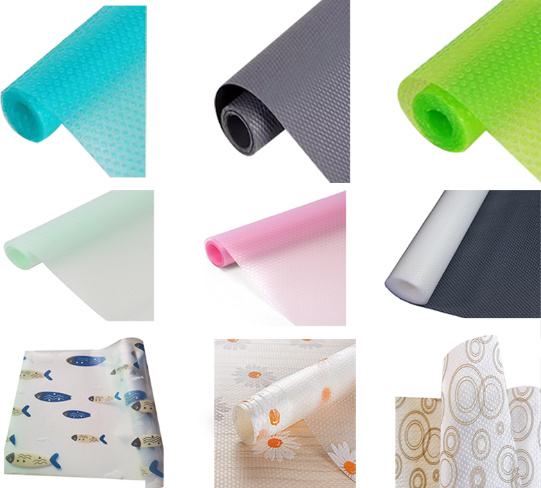 Rectangle Home and Kitchen Cabinets Shelf Liner Washable 6 PCS EVA Under Refrigerator Mat