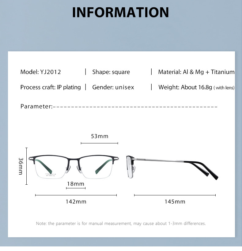 Al Mg Pure Titanium Eyeglasses Adults flexible Removable Screw
