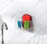 Wall Mount Plastic Storage Caddy Organizer Self Adhesive Non Drilling Basket