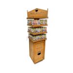Food Display Rack Merchandising 4-Tier Tea Bag Display Stand Movable