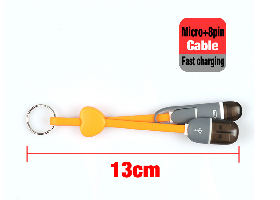 2 In 1 8 Pin Micro High Speed USB Cable , Smartphone USB Extension Wire
