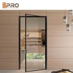 Black Color Powder Coated Aluminium Glass Hinged Door For Housing Project Door