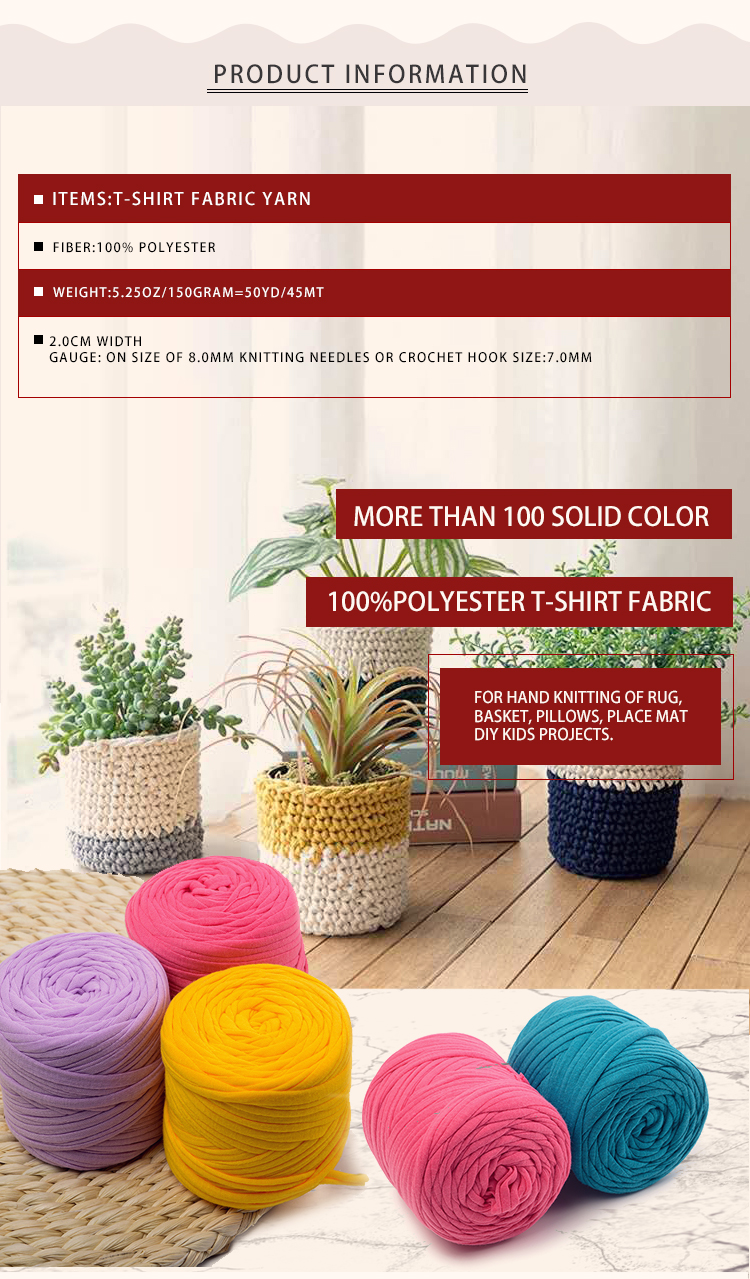 T Shirt Hand Arm Knit Yarn Blended Chunky Merino Wool Polyester Thick Crochet Yarn
